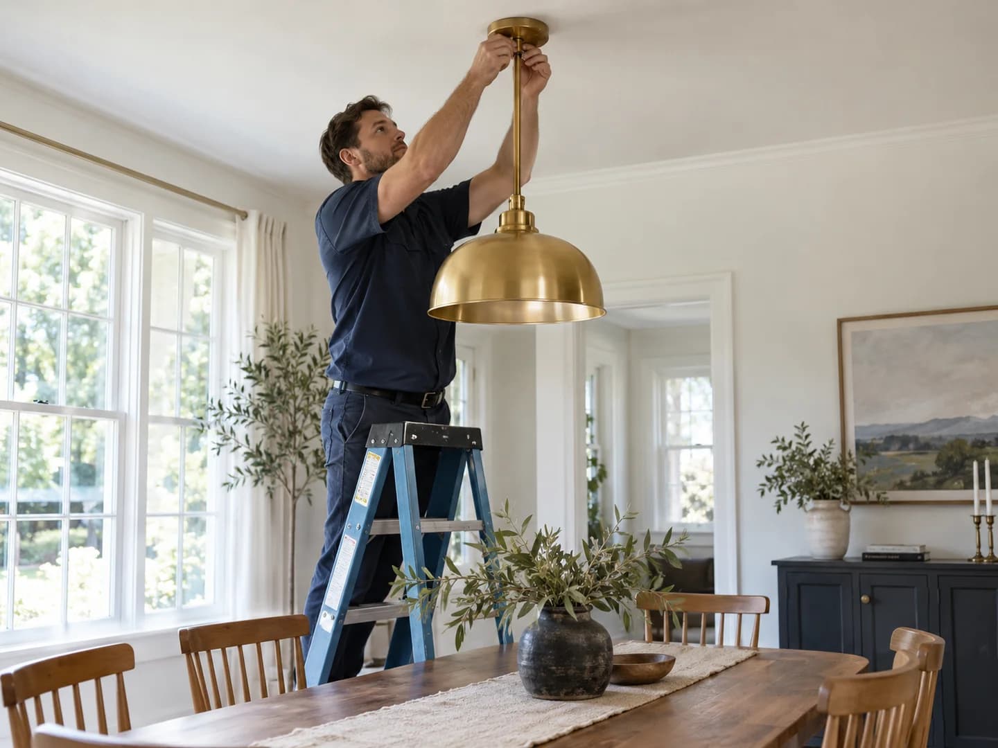 Installing a pendant light in a home